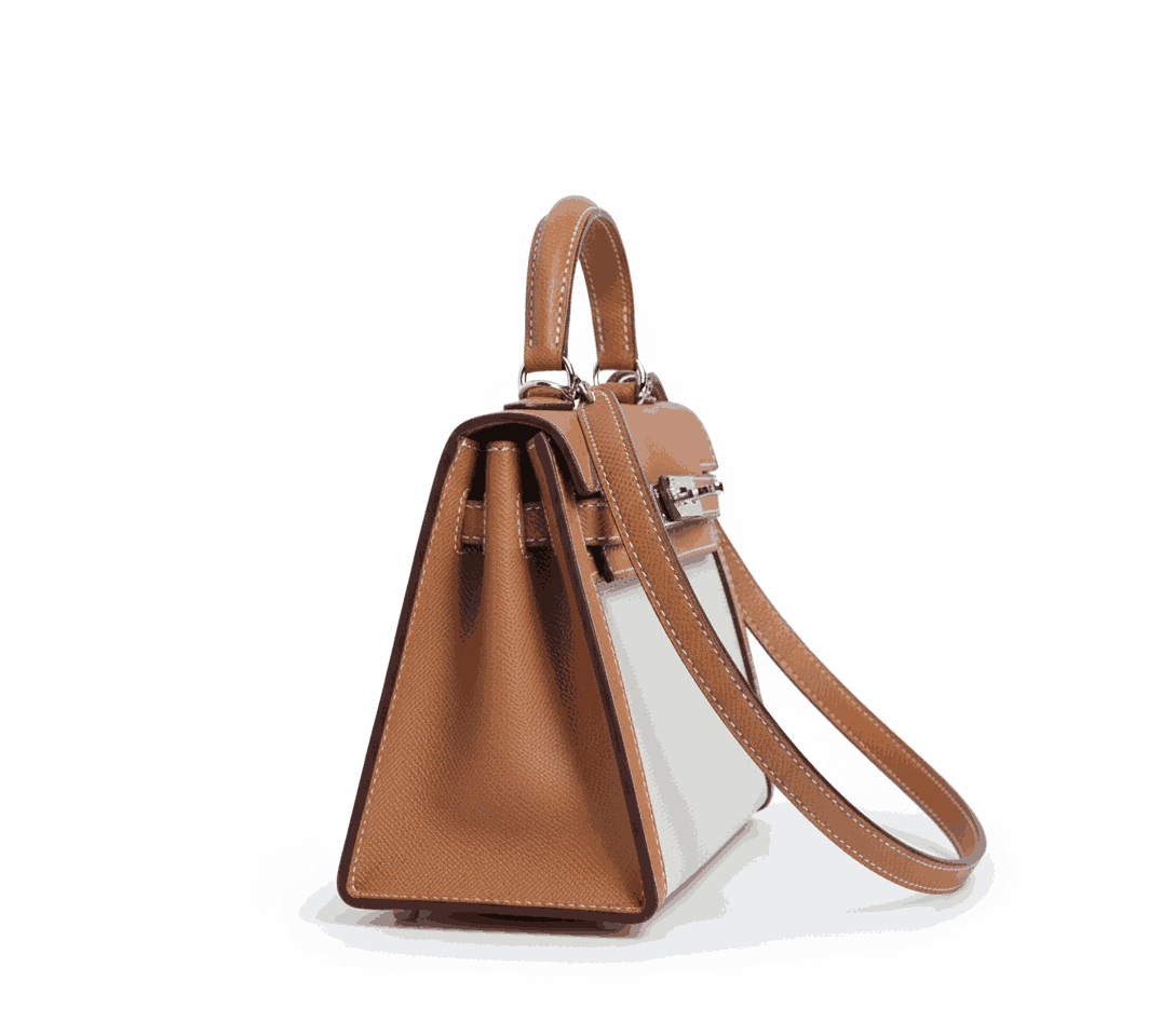 Hermes Kelly Canvas 19 Brown
