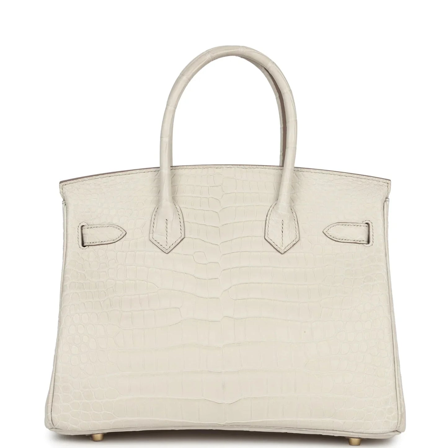 Hermes Birkin White Beton Matte Porosus Croc Effect Leather