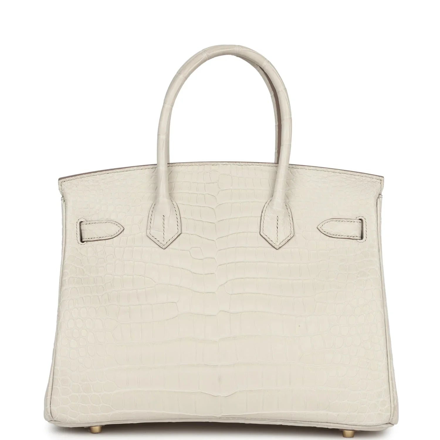 Hermes Birkin White Beton Matte Porosus Croc Effect Leather