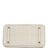 Hermes Birkin White Beton Matte Porosus Croc Effect Leather