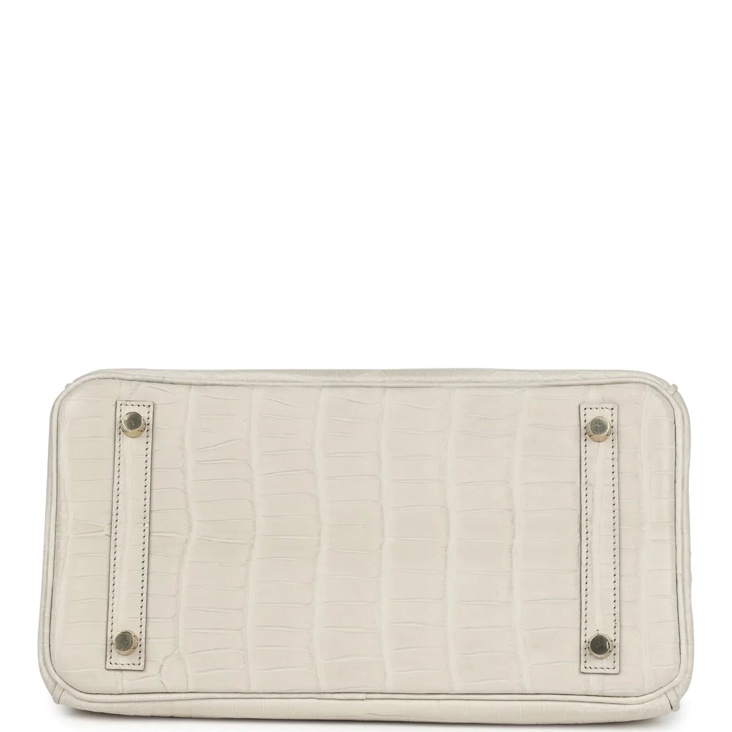 Hermes Birkin White Beton Matte Porosus Croc Effect Leather