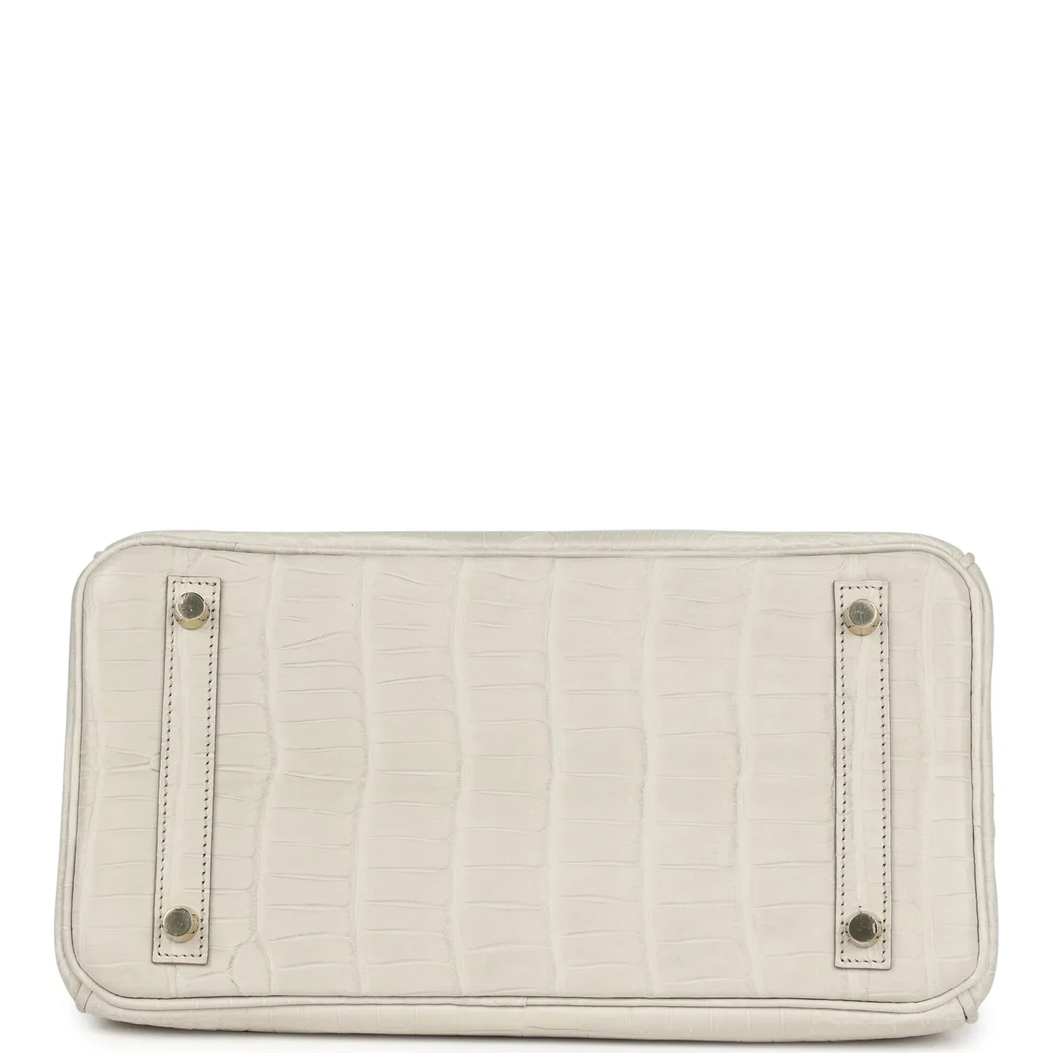 Hermes Birkin White Beton Matte Porosus Croc Effect Leather