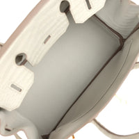 Hermes Birkin White Beton Matte Porosus Croc Effect Leather