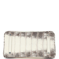 Birkin 25 Gris Tourterelle Croc Effect Leather Handbags Metal Lock Satchel Bags - Bagistaofficial