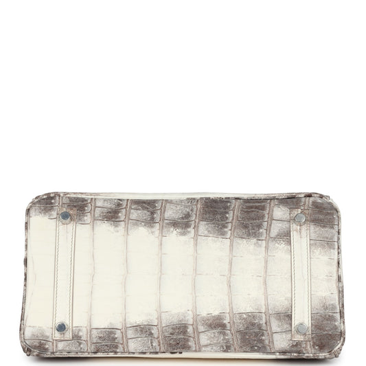 Birkin 25 Gris Tourterelle Croc Effect Leather Handbags Metal Lock Satchel Bags - Bagistaofficial