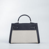 Hermes Kelly Canvas 19 Swift Black