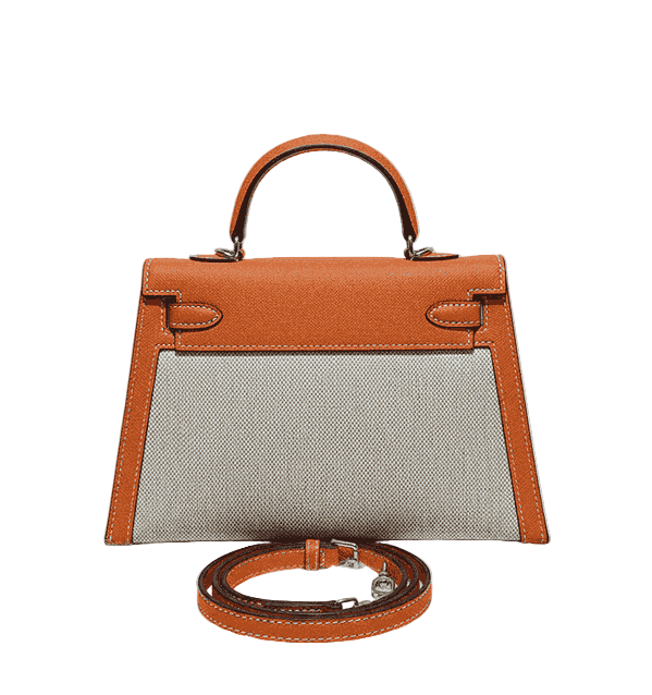 Hermes Kelly Canvas 19 Orange