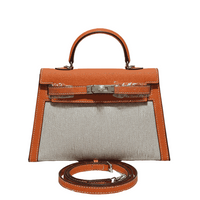 Hermes Kelly Canvas 19 White