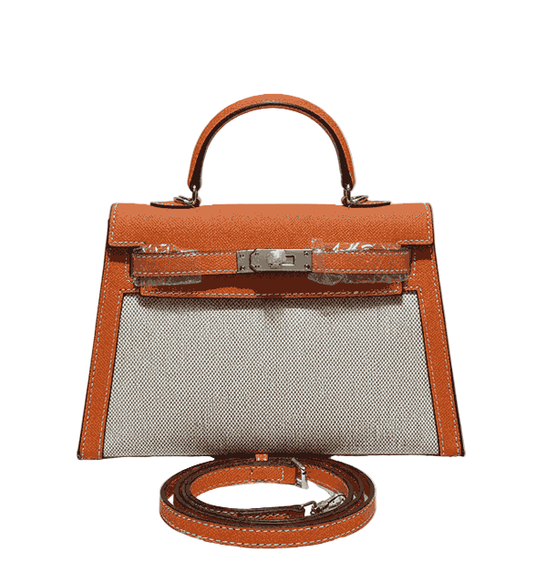 Hermes Kelly Canvas 19 Orange