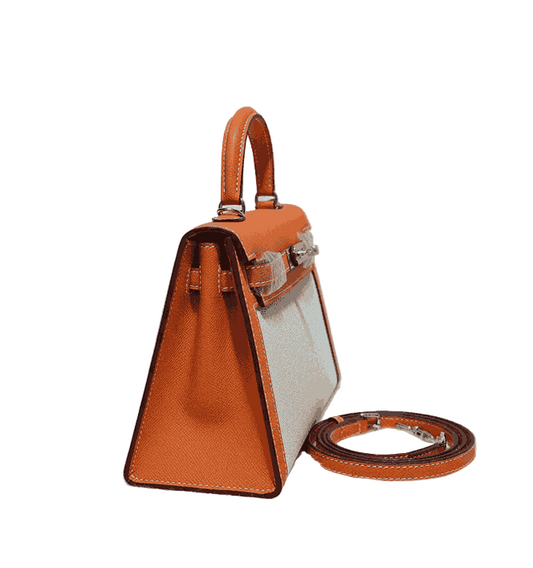 Hermes Kelly Canvas 19 Orange