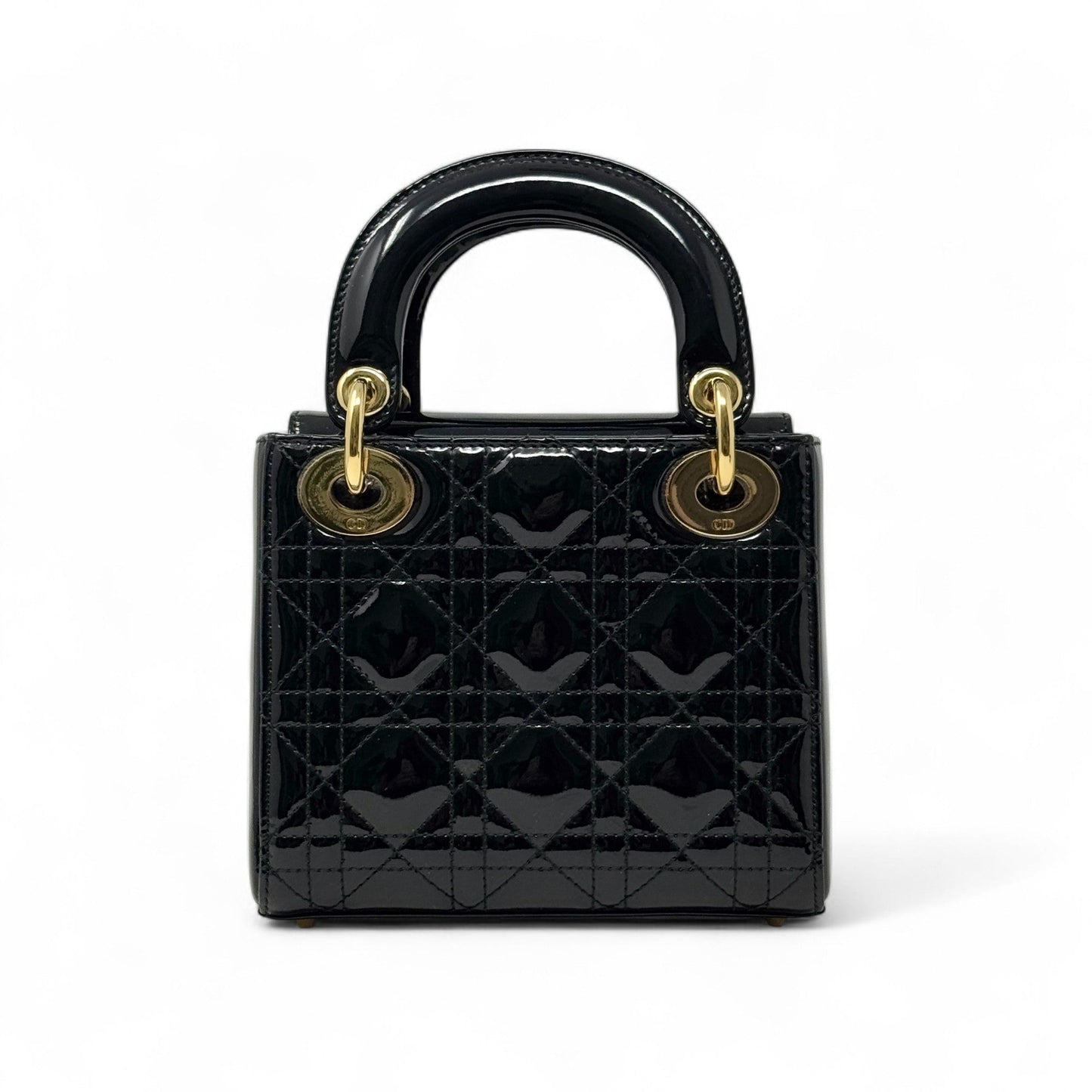Christian Dior Patent Cannage Mini Lady Dior Black