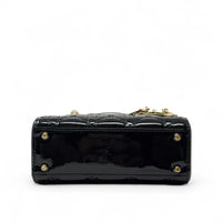 Christian Dior Patent Cannage Mini Lady Dior Black