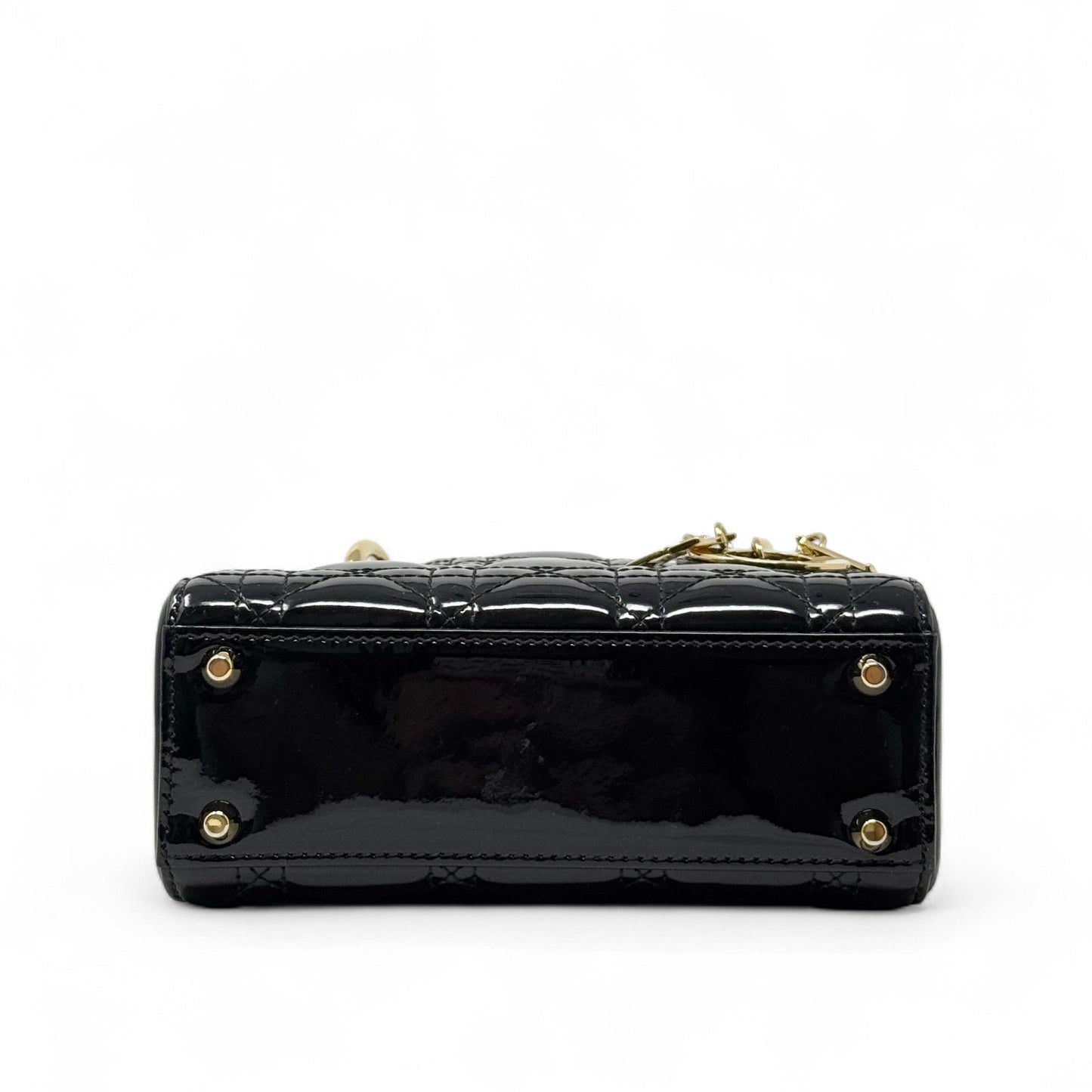 Christian Dior Patent Cannage Mini Lady Dior Black