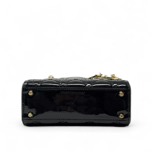 Christian Dior Patent Cannage Mini Lady Dior Black