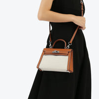 Hermes Kelly Canvas 19 Brown