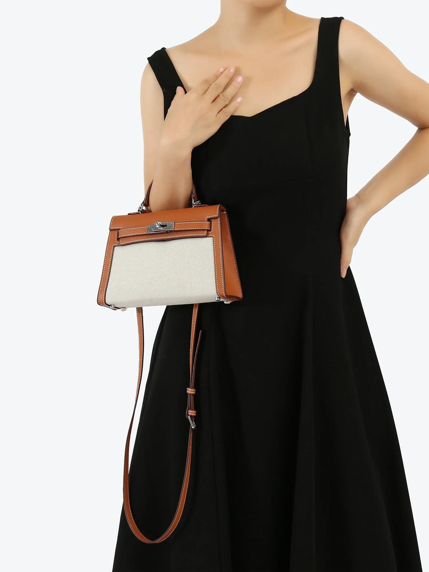 Hermes Kelly Canvas 19 Brown