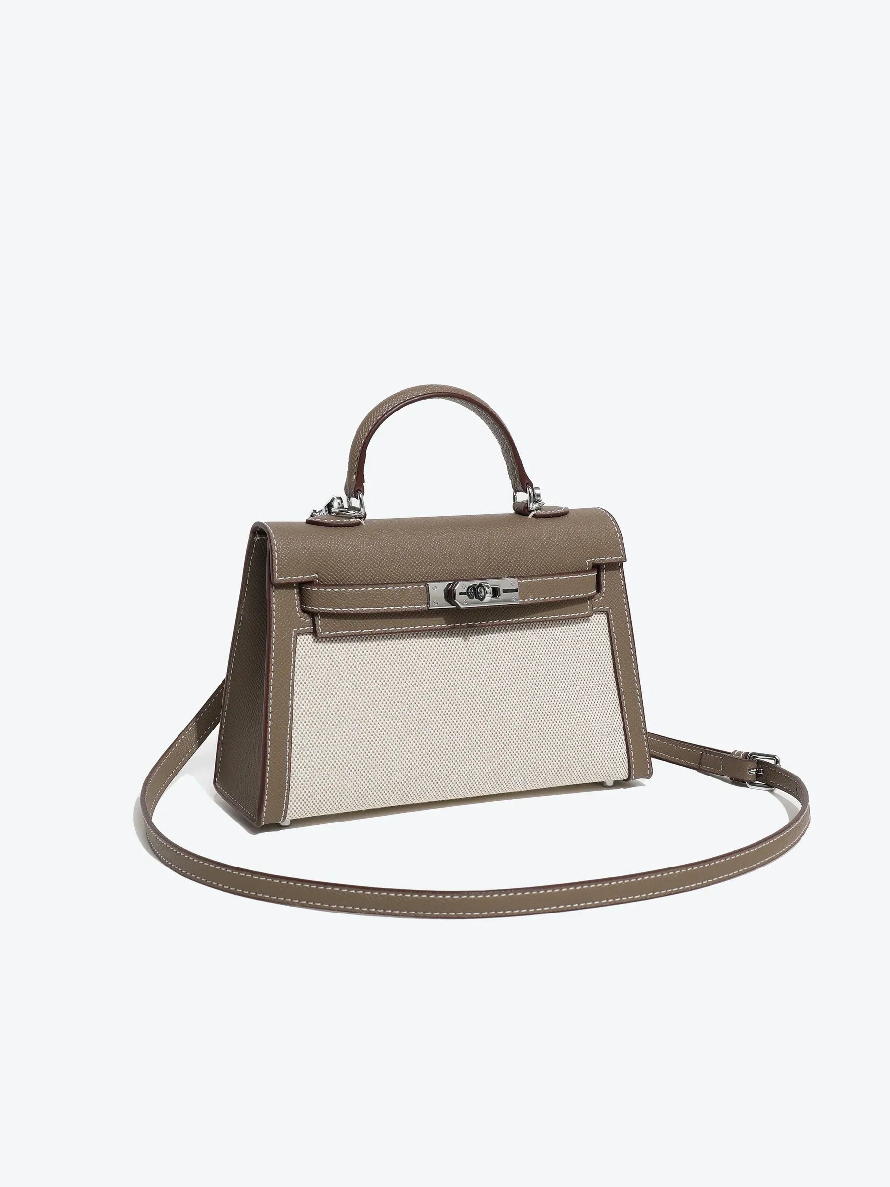 Hermes Kelly Canvas 19 Grey