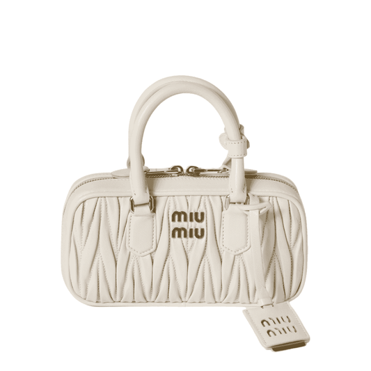 MIUMIU Arcadie matelassé nappa leather mini-bag "White" - Bagistaofficial