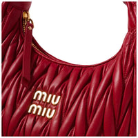 MIUMIU Wander Shoulder Bag in Matelassé Nappa Leather "Red" - Bagistaofficial