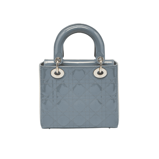 Christian Dior Cannage Patent Leather Lady Dior Sky Blue