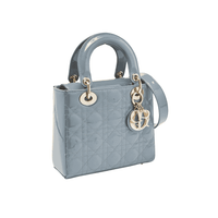 Christian Dior Cannage Patent Leather Lady Dior Sky Blue