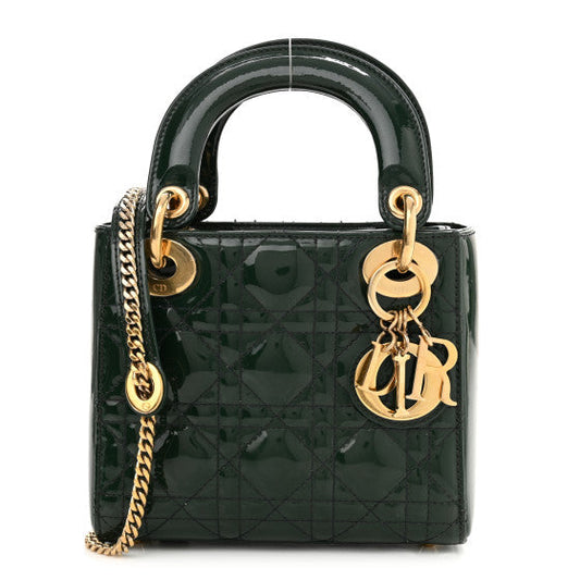 Christian Dior  Patent Cannage Mini Lady Dior Orange