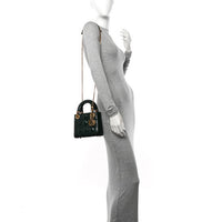Christian Dior  Patent Cannage Mini Lady Dior Pine Green
