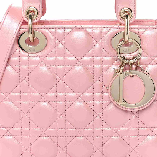 Christian Dior  Patent Cannage Mini Lady Dior Pink