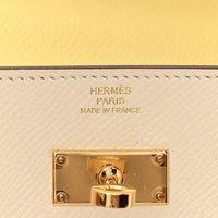 Hermes  Epsom Verso Kelly Wallet To Go Nata Jaune Poussin