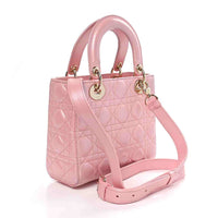 Christian Dior  Patent Cannage Mini Lady Dior Pink