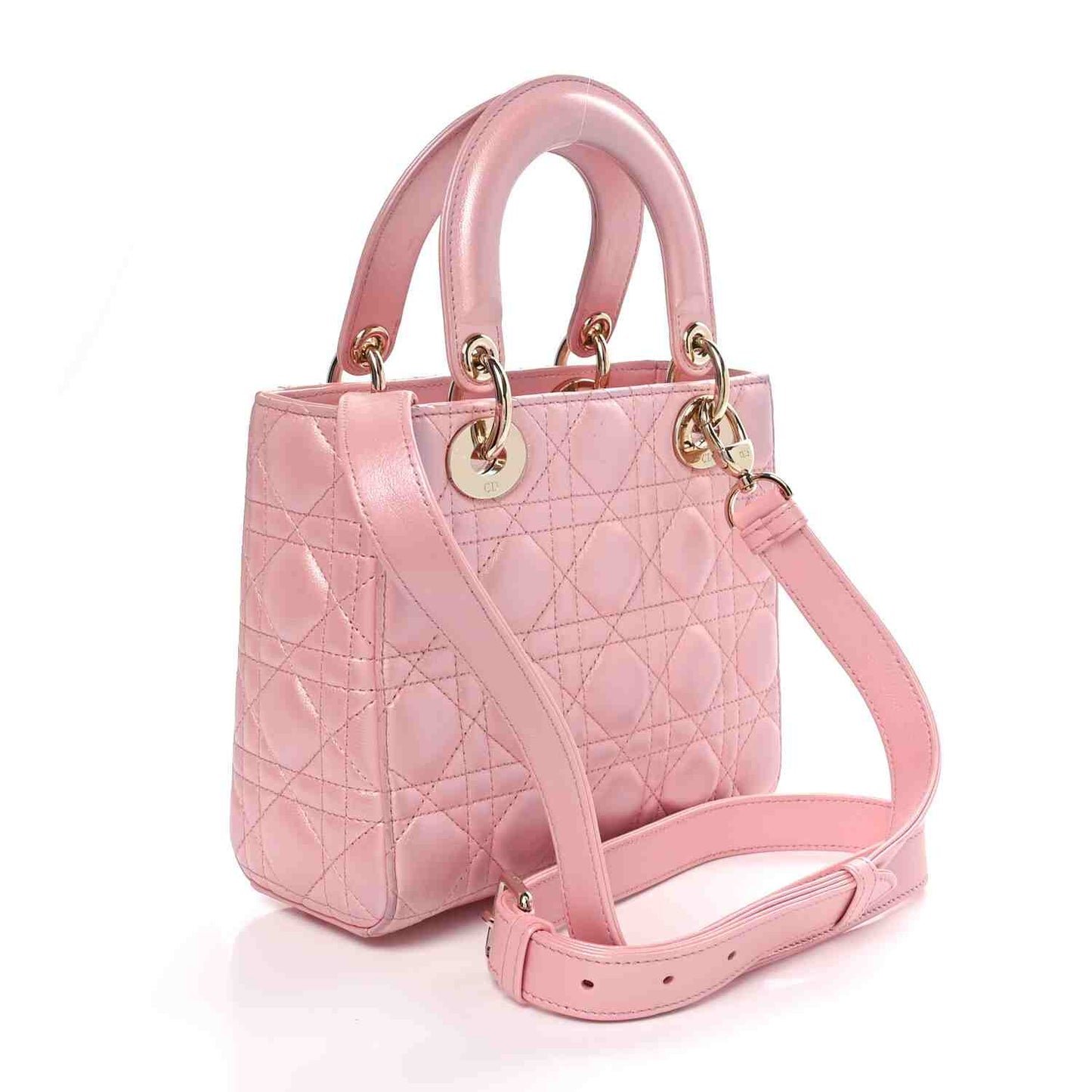 Christian Dior  Patent Cannage Mini Lady Dior Pink
