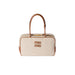 MiuMiu Beau canvas and leather bag Beige/brandy - Bagistaofficial