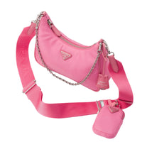 PRADA Nylon and Saffiano Leather Re-Edition 2005 Shoulder Bag "Pink" - Bagistaofficial