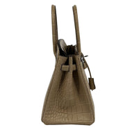 Hermes Birkin Favorite Fudge  Tourterelle Croc Effect Leather