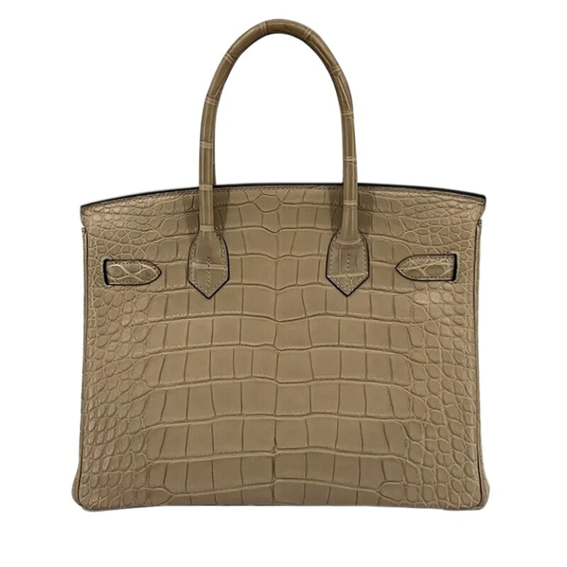 Hermes Birkin Favorite Fudge  Tourterelle Croc Effect Leather