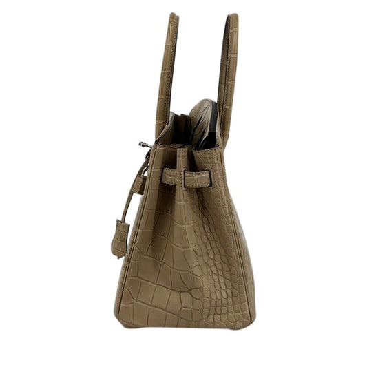 Hermes Birkin Favorite Fudge  Tourterelle Croc Effect Leather