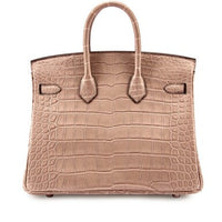 Hermes Birkin Pastel Pink Chai Matte Croc Effect Leather