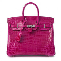 Hermes Birkin Grey Croc Effect Leather