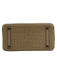 Hermes Birkin Favorite Fudge  Tourterelle Croc Effect Leather