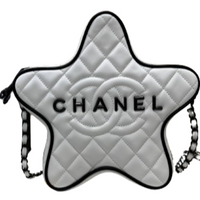 CHANEL Satin Quilted Walk of Fame Star Bag "White" - Bagistaofficial