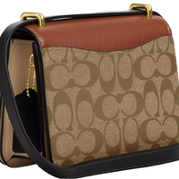 COACH Morgan Square Crossbody Bag In Colorblock Signature Canvas "Khaki/Multicolor" - Bagistaofficial