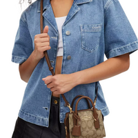 COACH Andrea Mini Carryall In Signature Canvas "Khaki" - Bagistaofficial