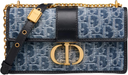 Dior 30 Montaigne East-West Bag with Chain Denim Oblique Jacquard 