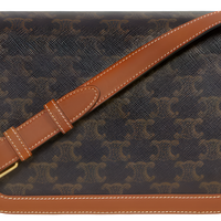 CELINE Shoulder Bag In Triomphe Canvas & Calfskin "Tan" - Bagistaofficial