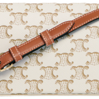 CELINE Shoulder Bag Claude In Triomphe Canvas and Calfskin "White" - Bagistaofficial